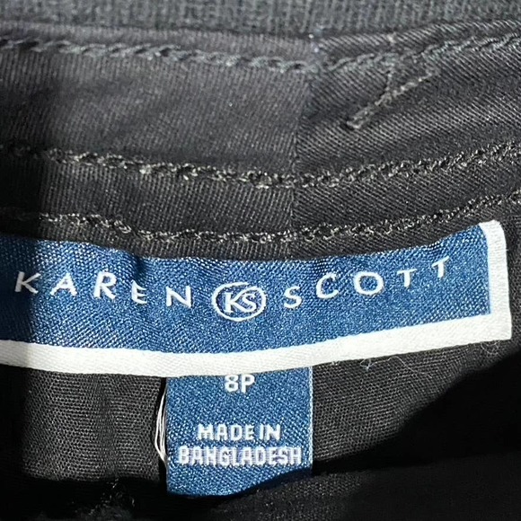 Karen Scott Women's Petite Deep Black One-Button Woven Skort SZ 8P - Picture 8 of 10